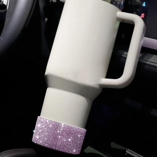 Силиконовый чехол со стразами для стакана 40 унций, блестящий чехол для бутылки с водой, нижний рукав, противоскользящий, игристый, аксессуары для стакана