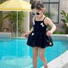 Sweet Baby Summer 2025 Bow Black Sling Princess Swimsuit for Kids
