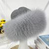 Winter Hats Women   Fox Fur Fluffy Warm Fashion Stylish Fedoras Knitted Fur Hat