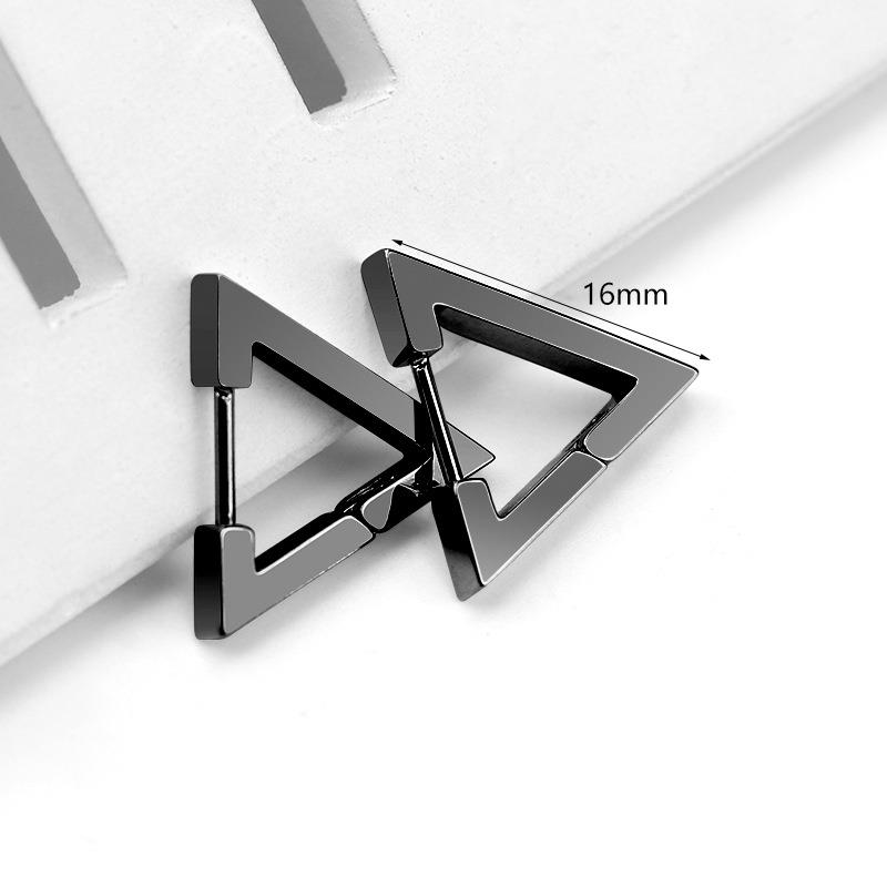 Ювелирные изделия, подарок на вечеринку, новая мода для мужчин и женщин, модные серьги-кольца с геометрическим рисунком, мини-черные, серебристые, золотые, в стиле панк, нержавеющая сталь, 1 пара