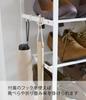 Yamazaki Jitsugyo 3369 Shoe Rack with Top 6 W66 X D25 X Tower Shoe Shoe Hooks Included Plate, Tiers, White, Approx. H87cm, Rack, Storage,