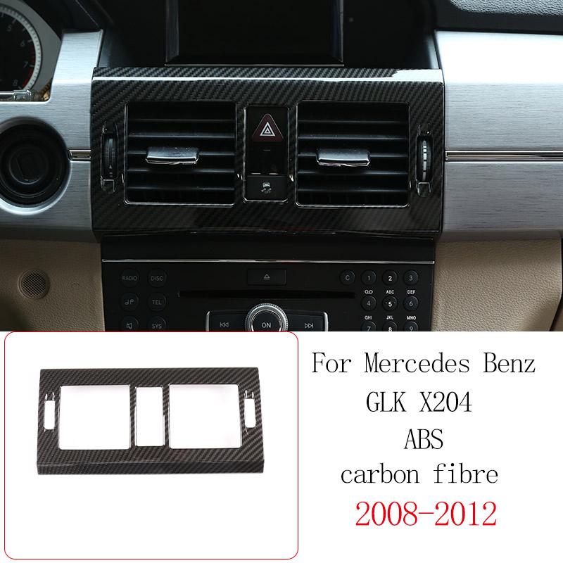 Для Mercedes Benz GLK X204 2008-2015 ABS Карбоновое волокно Декоративная панель Центральной консоли автомобиля Наклейка Аксессуары для интерьера автомобиля