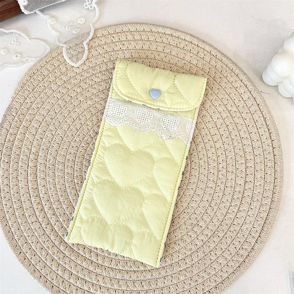 Sweet Lovely Eyeglasses Case Korean Style Cute Pencil Case Cotton Glasses Storage Bag Student