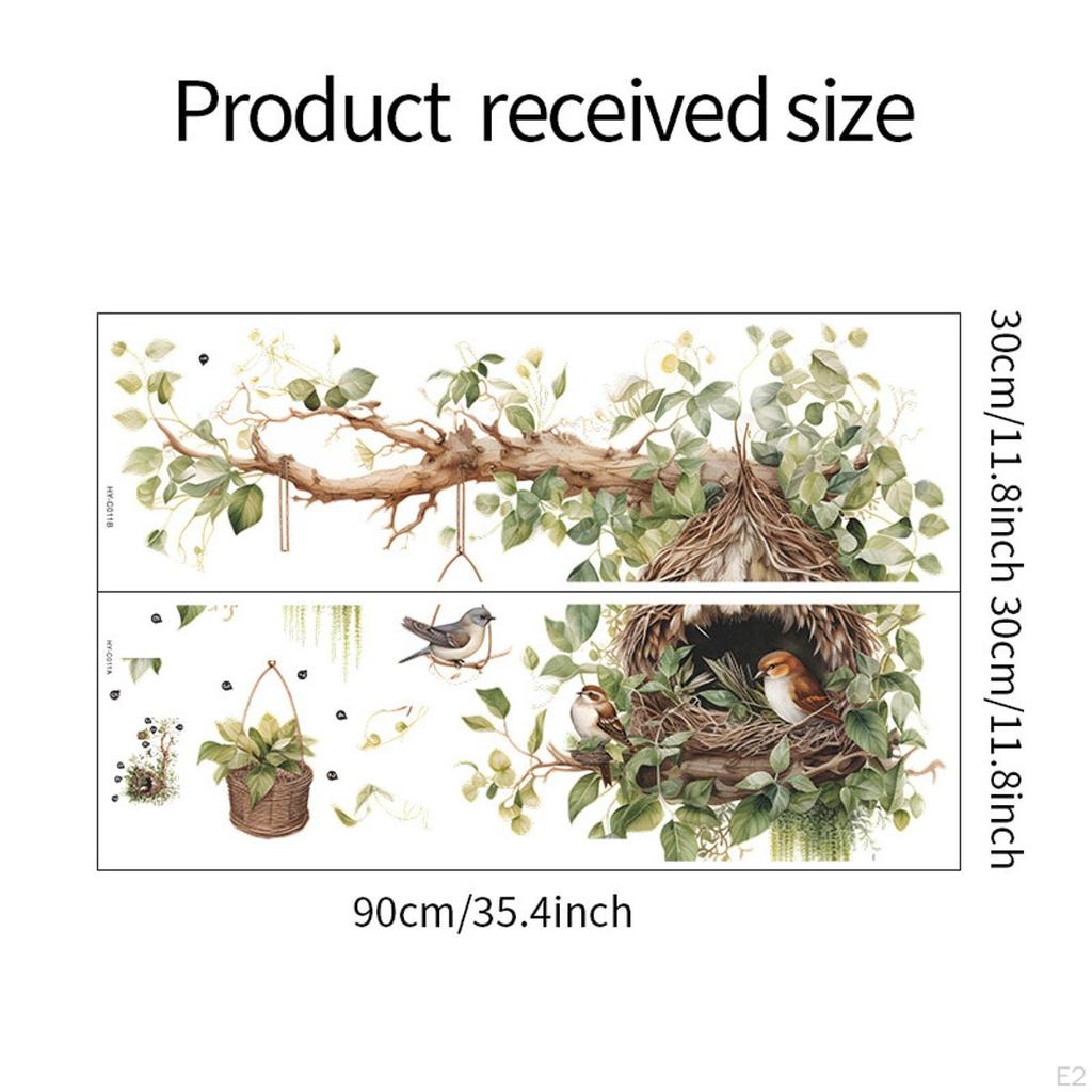 2шт настенные наклейки художественные фрески ветки и птичье гнездо современные легкая установка съемные