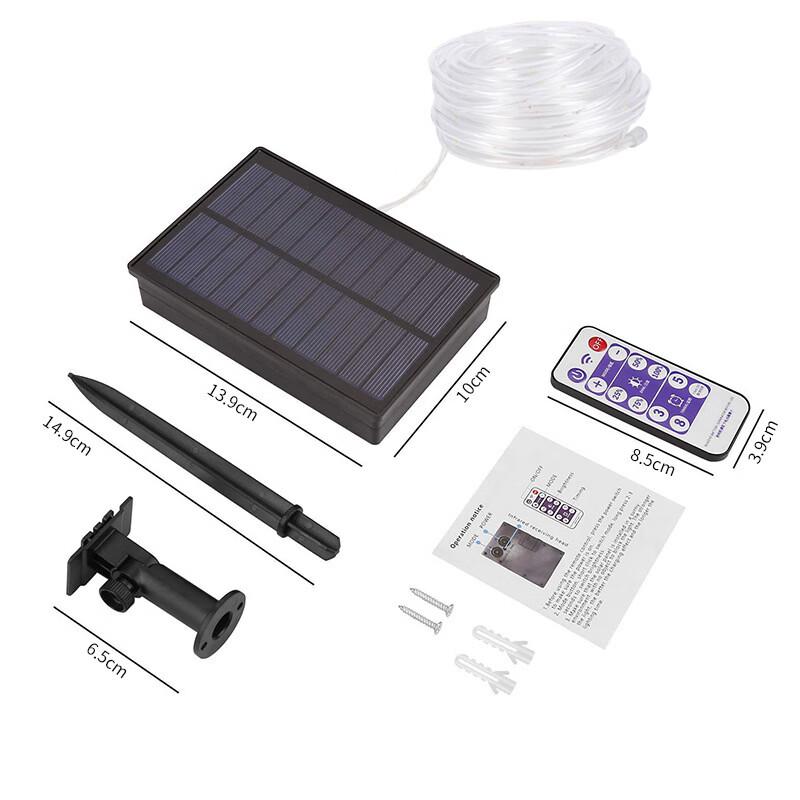 Solar Decorative Copper String Lights, 200 LED, 22m Multi-color, Remote & USB