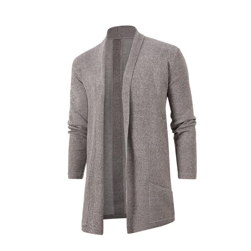 Cozy Up Sweater Coats Men New Fashion  Autumn Men's Slim Long Solid Color Knitted Jacket Fashion Men's Casual Sweater Cardigan Coats