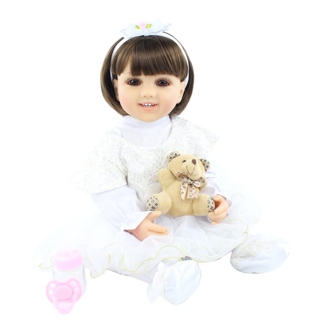 BZDOLL 55 см силиконовая кукла реборн всего тела для девочки подарок 22 дюйма реалистичная новорожденная Bebe Alive новое лицо детские игрушки перед сном