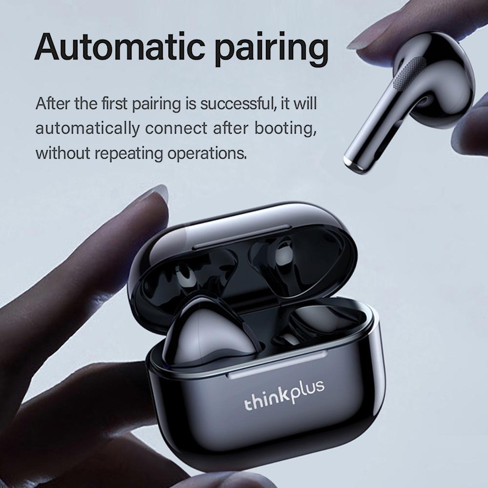 Lenovo Беспроводные наушники LP40 TWS с сенсорным управлением, функцией громкой связи, стереозвуком, шумоподавлением, водонепроницаемые гарнитуры с бинауральным дизайном и микрофоном