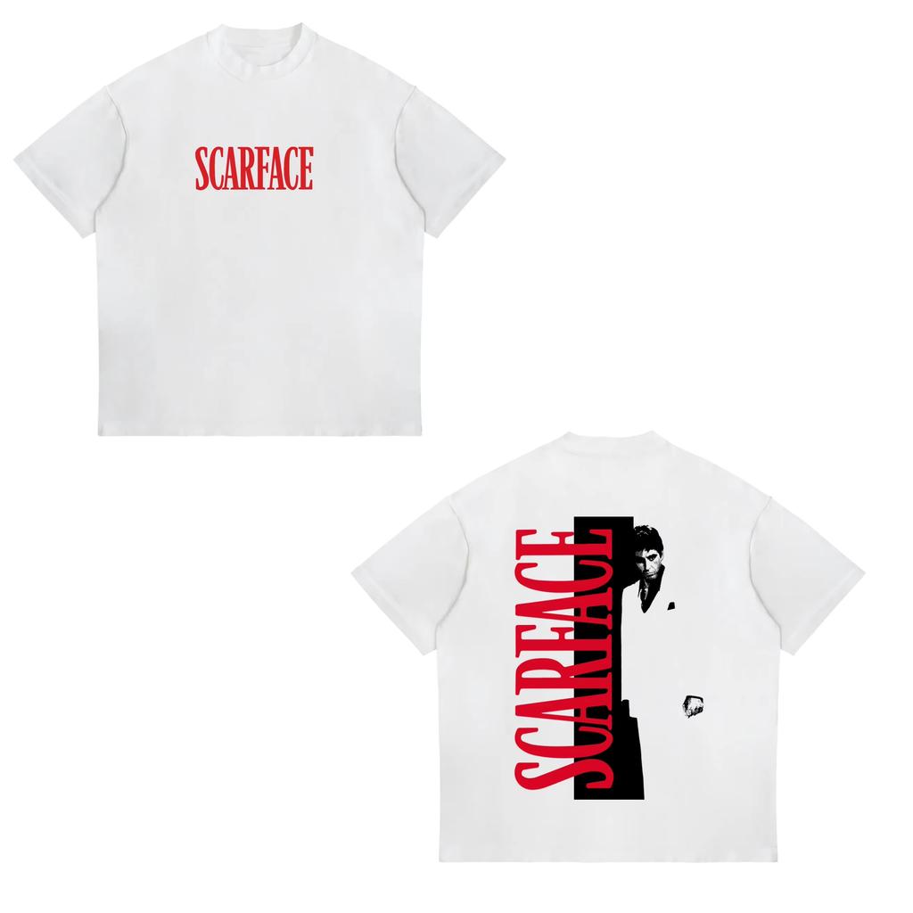 2026 Scarface Al Pacino Classic Movie Short Sleeve Gangster Movie T-shirt Tony Unisex Hip Hop Streetwear Oversized Tshirt Short Sleeve Casual Clothing