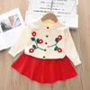 Cotton Girls Clothing Sets Winter Children Clothes Knited Sweater Tops and Skirt Suit Spring and Autumn Kids Outfits for Girls Costume