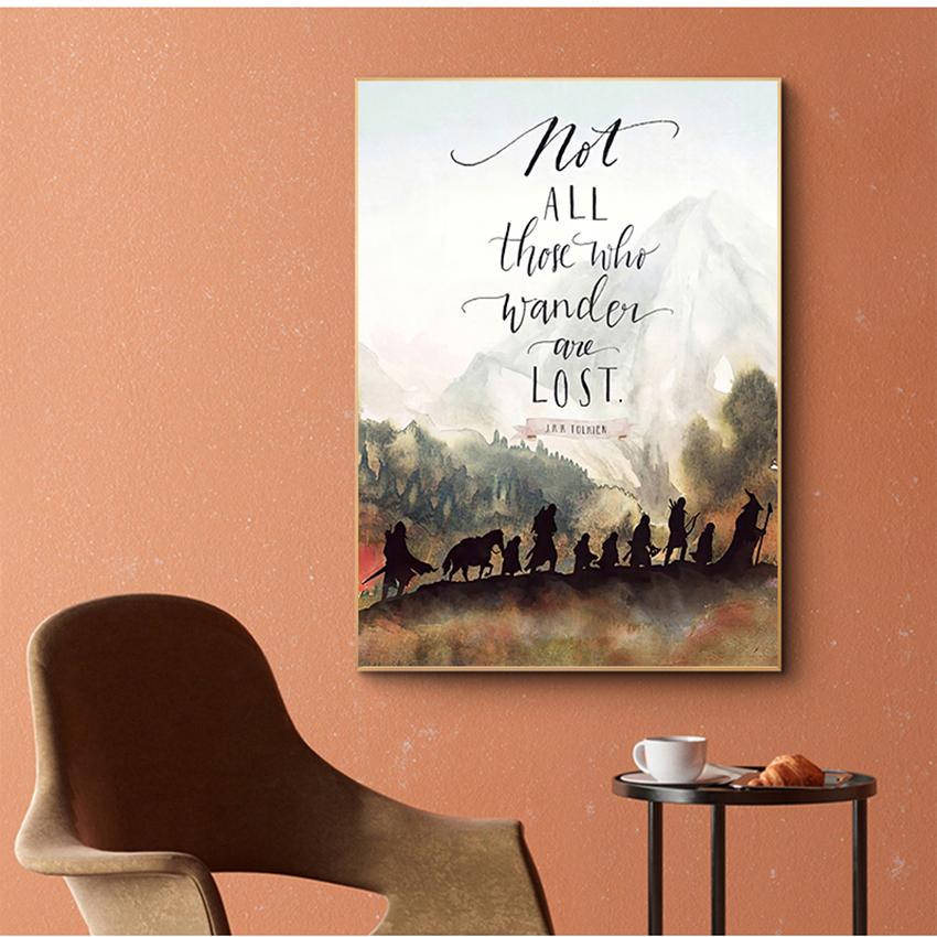 Wall Art Canvas Painting Picture J.R.R. Tolkien Quotes Prints for Living Room Home Decor Fantasy Literature Movie Poster