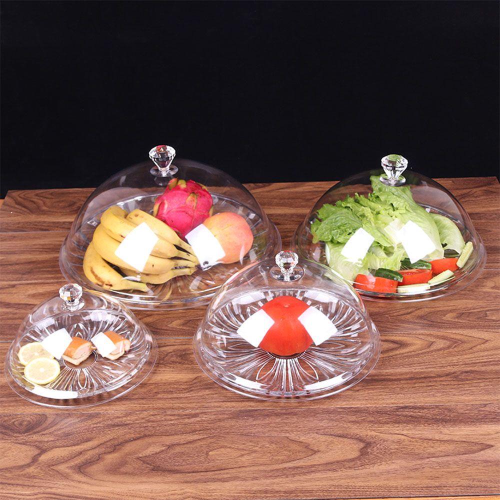 Storage Tray Round Dish Food Cover Cake Bread Plate Fruit Display Holder Dust-Proof Food Cover