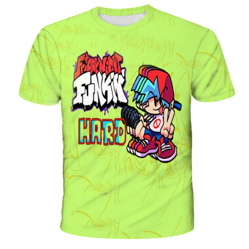 Футболки Fridany Night Funkin для мальчиков и девочек, летняя футболка с героями мультфильмов, детская одежда, повседневные топы с короткими рукавами, футболки, детские футболки