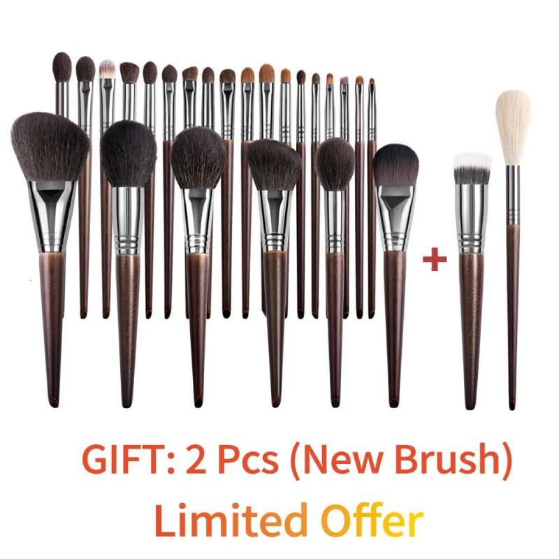 22PCS Professional Makeup Brush Set Natural Wool Brushes Eyeshadow Nose Contour Face Blending