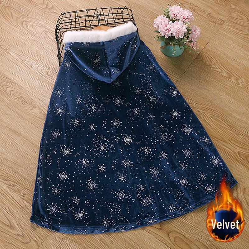 Платье Замороженной Принцессы с флисовой подкладкой для девочек - Зима, Хэллоуин и Рождество