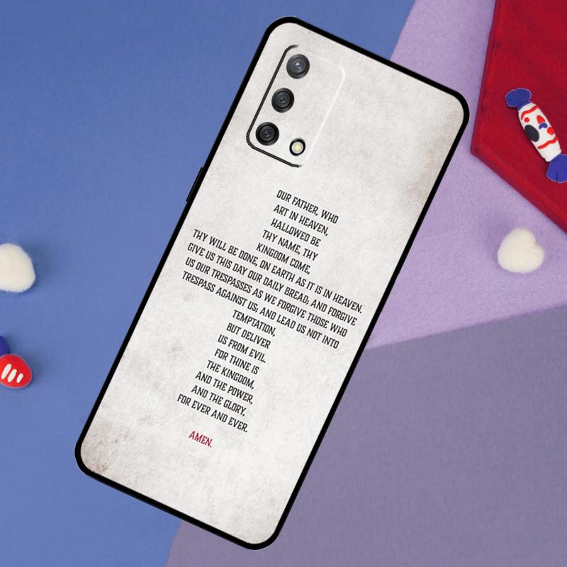 Christianity Lord Prayer Case For Oppo A78 A18 A38 A74 A94 A54 A58 A98 A80 A60 A40 A96 A76 A16 A15 A17 A57 A5 A6 Pro