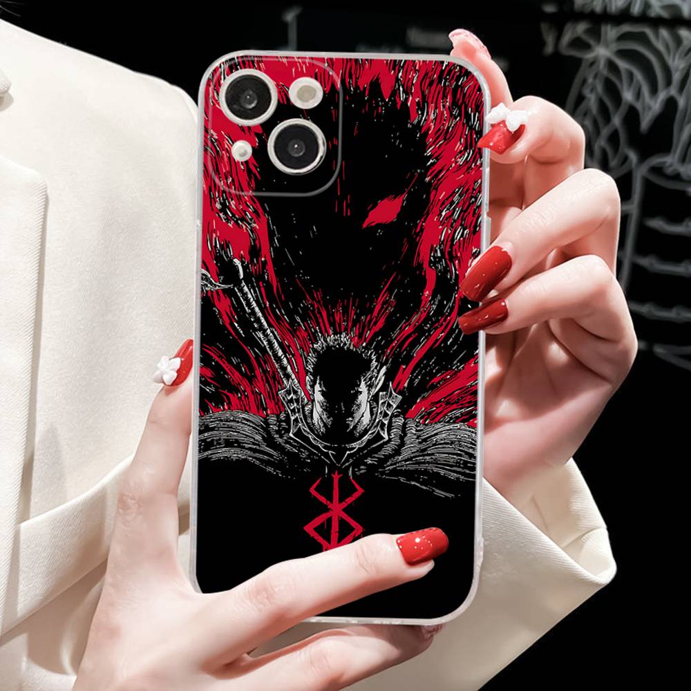 Горячий аниме чехол для телефона Berserk Guts для IPhone 16 15 8 7 6 6S Plus X SE XR XS 14 11 12 13 Mini Pro Max
