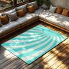 Stylish Blue Stripes Doormat Modern Abstract Area Rug Non Slip Floor Mat Indoor Outdoor Decor Home Accent Rug Geometric Pattern