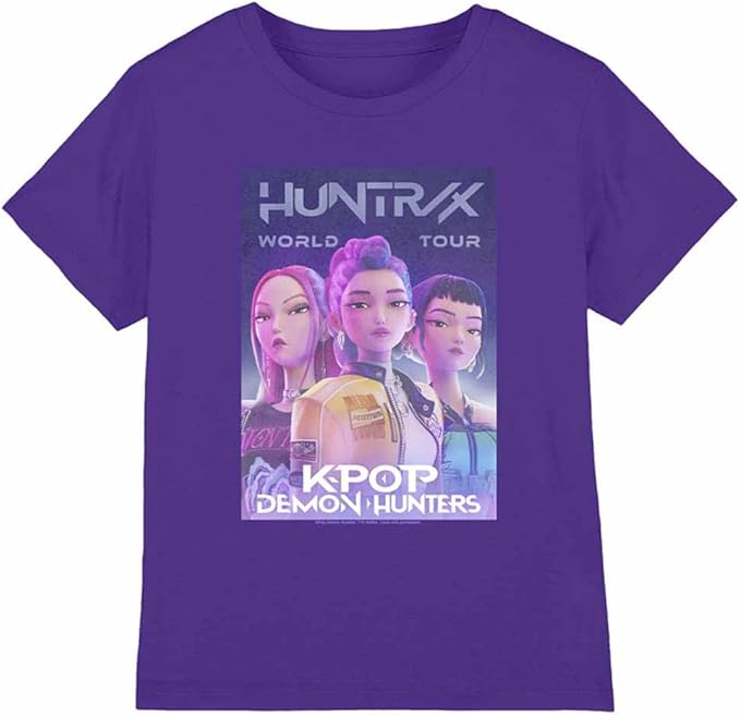 K-Pop Demon Hunters Unisex Children's Huntrix  Huntr/X World Tour Billboard Kids T-Shirt