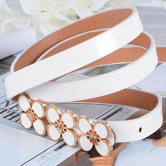 Женский поясной ремень Узкий искусственный кожаный цветок Лук Декор Неразрывное регулируемое украшение на талию Противоскользящий толстый женский поясной ремень Платье Свитер Пояс