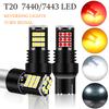 2 шт. T20 7440 Светодиодный указатель поворота W21W Лампа заднего хода 3030SMD Универсальный для автомобиля 7443 W21/5W Янтарный Красный Светодиодный стоп-сигнал 12В