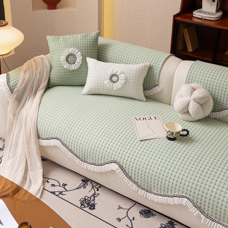 New Summer Sofa Cushion Non-Slip Ice Doudou Sofa Cover Cloth Towel Summer Mat Cover Ice Silk Seat Cushion