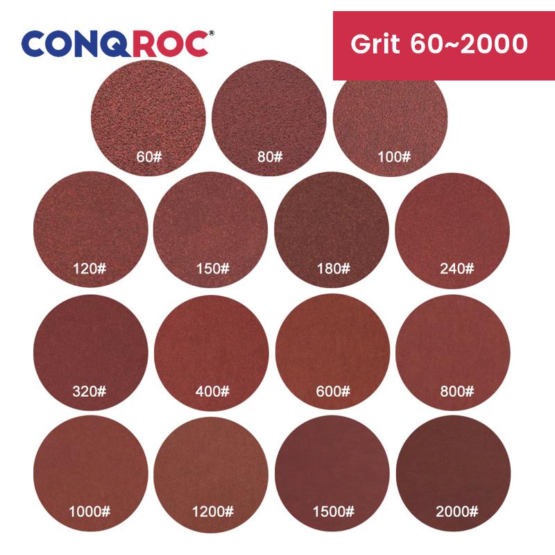 50mm(2-Inch) Sanding Discs Aluminum Oxide  Hook and Loop Sanding Papers 100-Piece Grit P60~2000