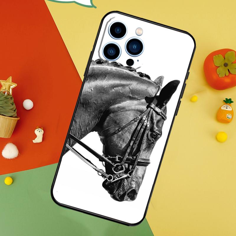 Чехол для телефона с эскизом лошади для iPhone 17 Pro Max 16 15 14 13 12 11 Pro Max Plus 12 13 Mini 16e 17 Air Cover