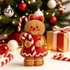 Rustic Xmas Shelf Sitters Christmas Gingerbread Man Ornament Hand Painted Vintage Wooden Tabletop Durable Wood Figurines Figurine Holiday Decor for