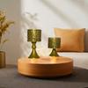 2Pcs/set Pedestal Base Iron Hollow Candle Cup Retro Design Round Candle Stands  Atmosphere Decor