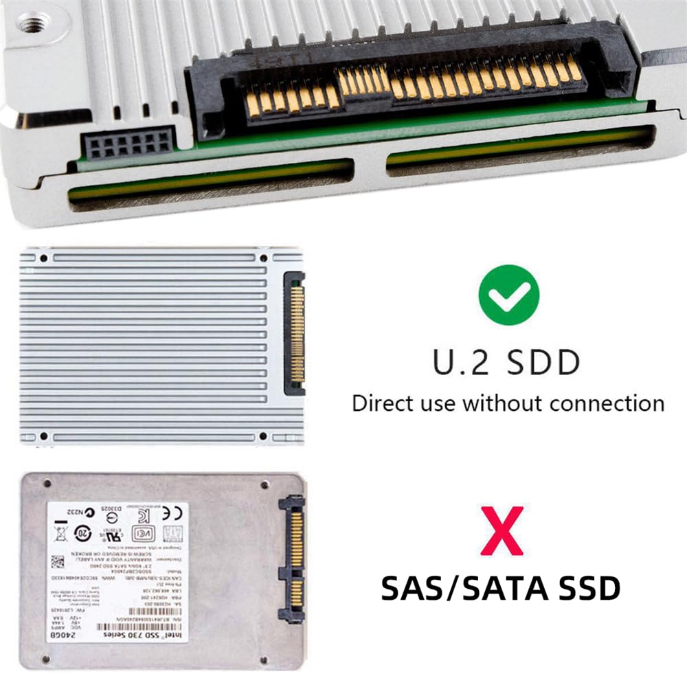 cablecc Mini Cool Edge IO MCIO 4X to NVME PCIe Cable for Mainboard SSD U.2 SFF-8639 PCI-Express