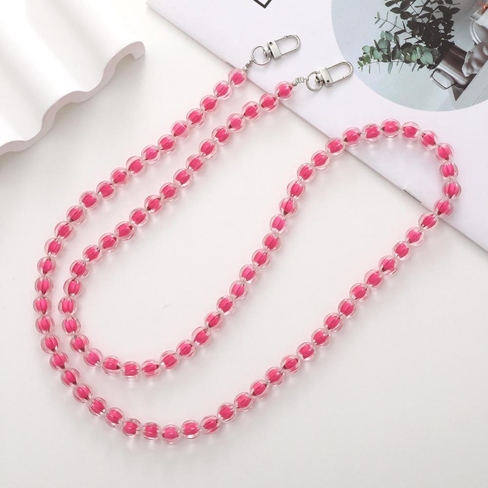 Universal Candy Color Beaded Crossbody Chain Anti Loss Phone Neck Straps Mobile Phone Pendant