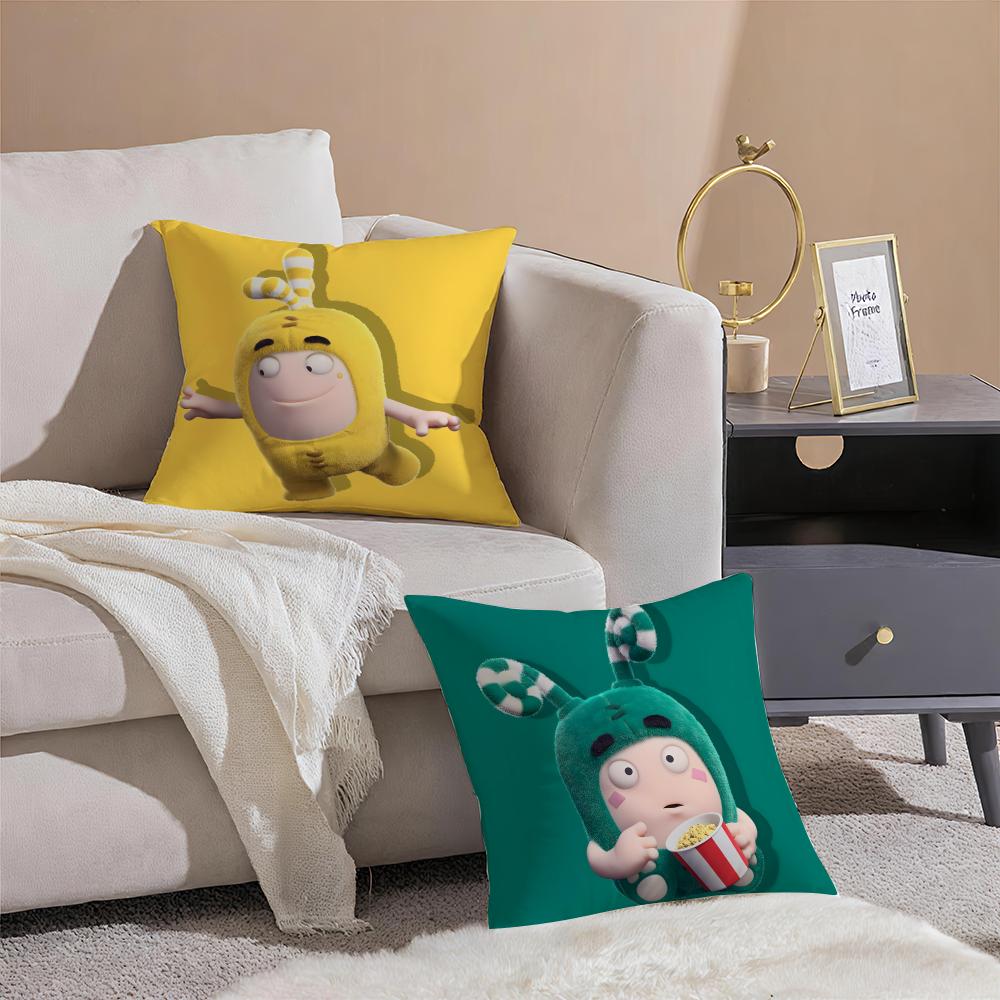 Мультяшная Наволочка O-Oddbods Дышащая Льняная Наволочка Летняя Без Запаха Экологичная Невидимая Молния Стирка