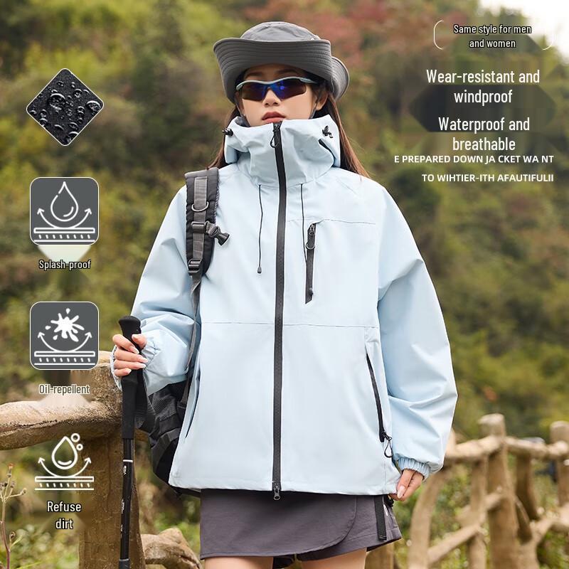 JEEP SPIRIT Unisex Outdoor Hooded Waterproof Jacket