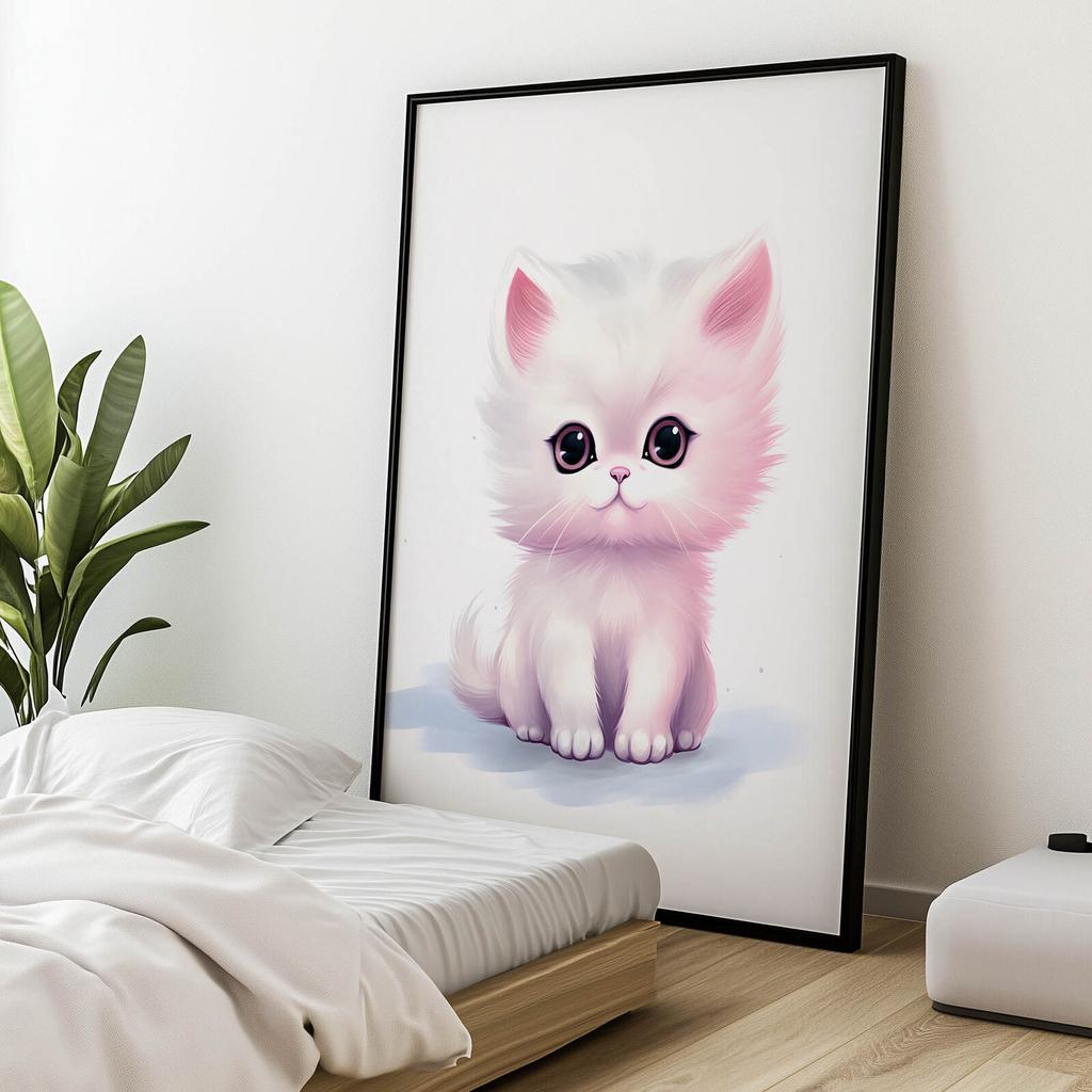 Koci Przyjaciel Koci Przyjaciel, 50X70 Cm, Rama Aluminiowa Złota, Papier Matowy 230 Gsm