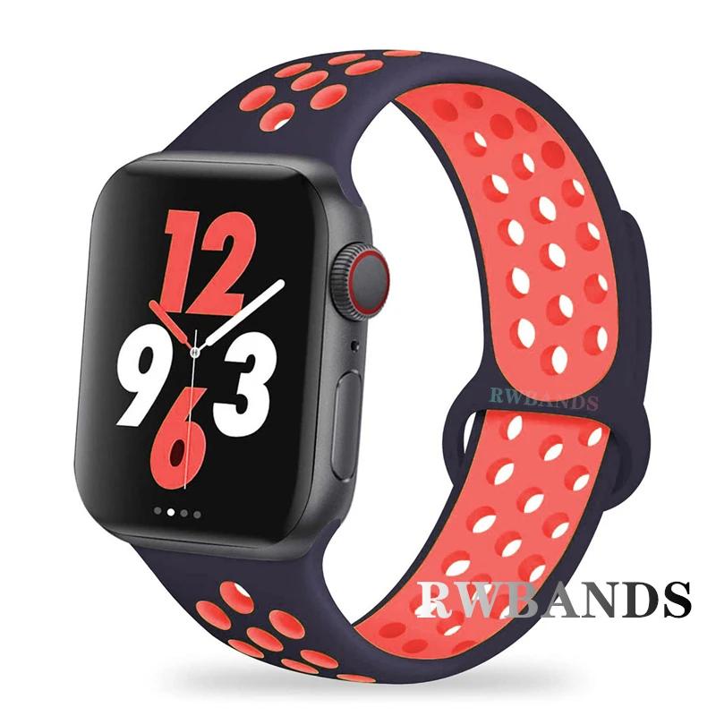 Спортивный ремешок для Apple Watch Band 46 мм 44 мм 40 мм 42-38-41 мм 45 мм Дышащий браслет iWatch Series 10 9 8 7 6 SE 5 3 Ultra 2 49 мм