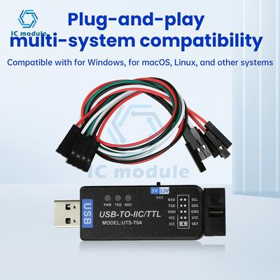 USB-to-IC2 IIC/TTL Последовательный Порт Uart 2-в-1 Модуль Связи CH341T Последовательный Порт Прошивальщик