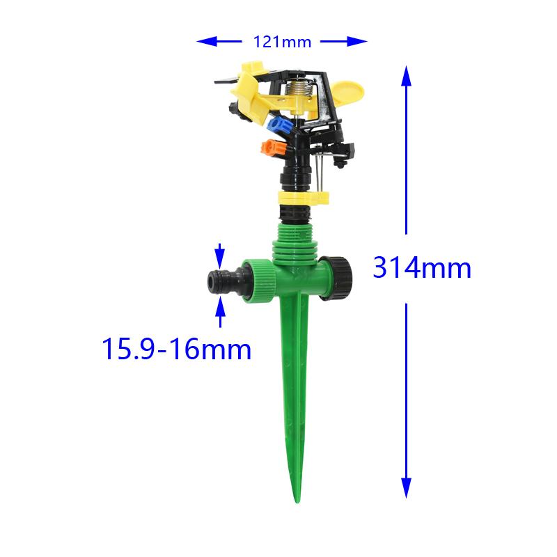 Automatic Rotating Jet Sprinkler 360 Degrees Rocker Arm Nozzle 1/2 Male Thread For Garden Lawn Farm Irrigation