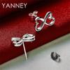 Exquisite 925 Sterling Silver Double Heart Earrings for Women, Fashionable Jewelry for Weddings and Parties
