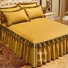 Luxury Lace Bed Skirt Thickened Bed Spread King Size 2/3 Pcs Cotton Queen Bedded Set Mattress Solid Color Plus Size Sheets