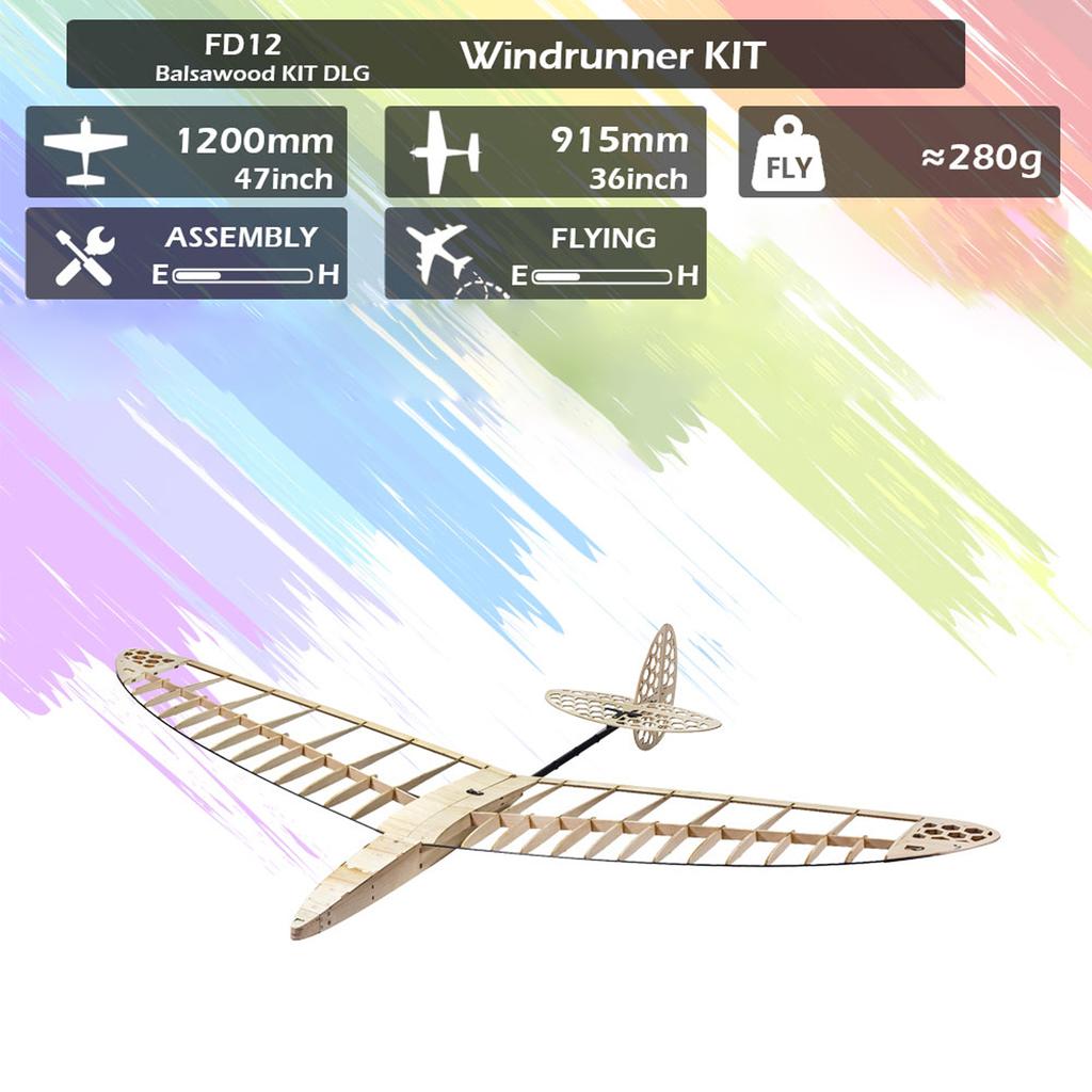 Wooden Remote Control Airplane Kit 47inch Wingspan 36inch Length Aircraft DIY Assembly for Kids