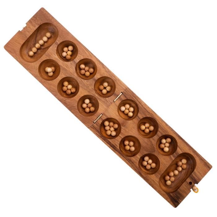 Engelhart- Деревянный Авале – африканская игра – настольная игра – деревянная игра – 2 игрока – экологичная игра – 13,2 x 24,4 x 4,8 см