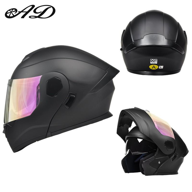 Full Face Motorcycle Helmet With Flip-Up Visor Men Women All Season ABS Safety Certified 3C DOT
