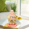 Plastic Solar Waving Buddha Figurine Gold Car Dashboard Light Driven Decor  Office Desktop Display
