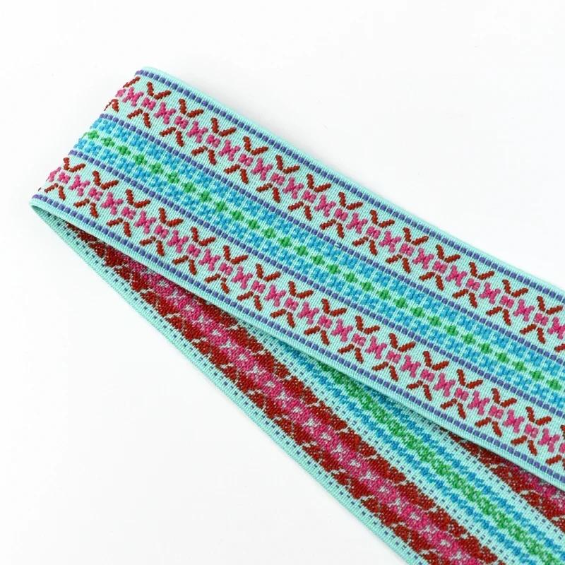 Meetee 2/3/5 м Эластичная лента 50 мм Жаккардовая эластичная тесьма Лента для пояса брюк Резинки Швейная фурнитура для одежды