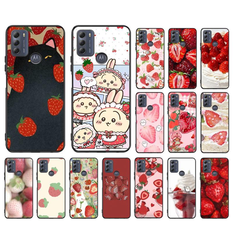 Phone Case For Moto G86 G85 G75 G15 G05 G56 G72 G53 G54 G84 G60 G31 G32 G24 G 5G G Play Strawberry Cat Cartoon