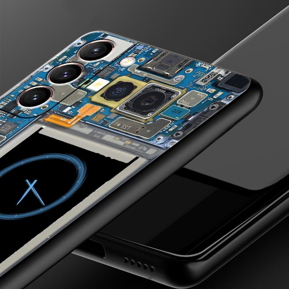 Чехол-накладка с рисунком печатной платы для Samsung Galaxy S26 S25 S24 S23 S22 S20 S21 FE Ultra S25 Edge Plus Мягкий ТПУ корпус