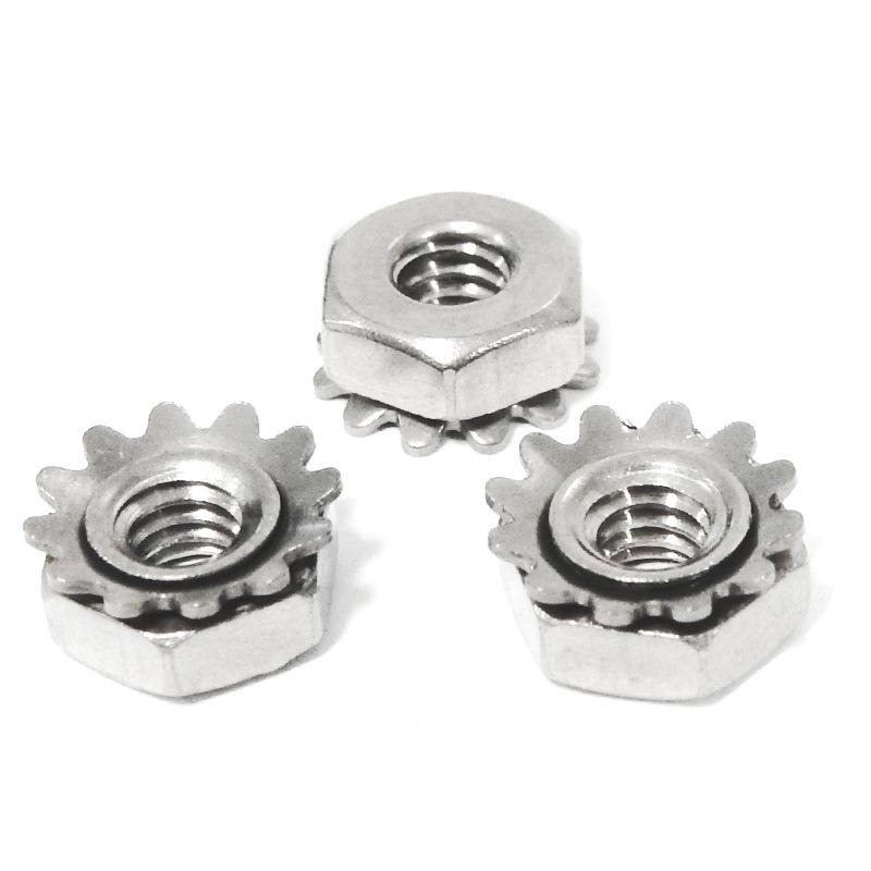 American Standard 304 Stainless Steel Serrated K-Type Nut, Multi-Tooth Screw Cap #M3-M8