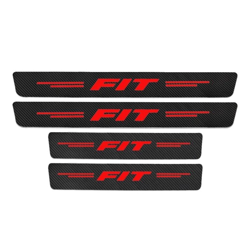 4pcs Car Sill Pedal Rear Bumper Protection Stickers for Honda FIT Logo 2021 2020 2019 2018 2017 2016 2015 2014