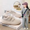 Детские кеды 2025 весна новинка корейская версия для девочек на липучках повседневные кеды маленькие белые кеды для мальчиков спортивная обувь